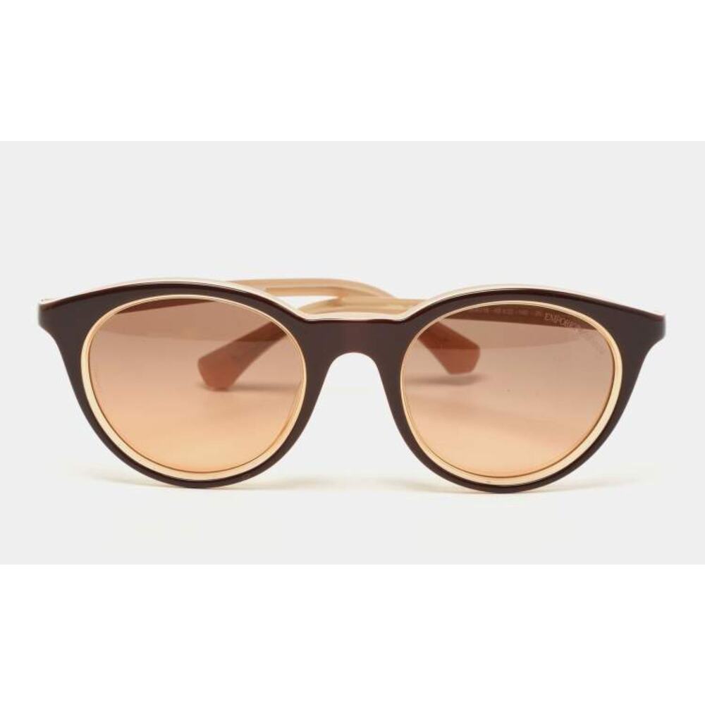 Emporio Armani Dark Brown EA4061F Round Luxe Sunglasses High Grade Lenses - Picture 6 of 10